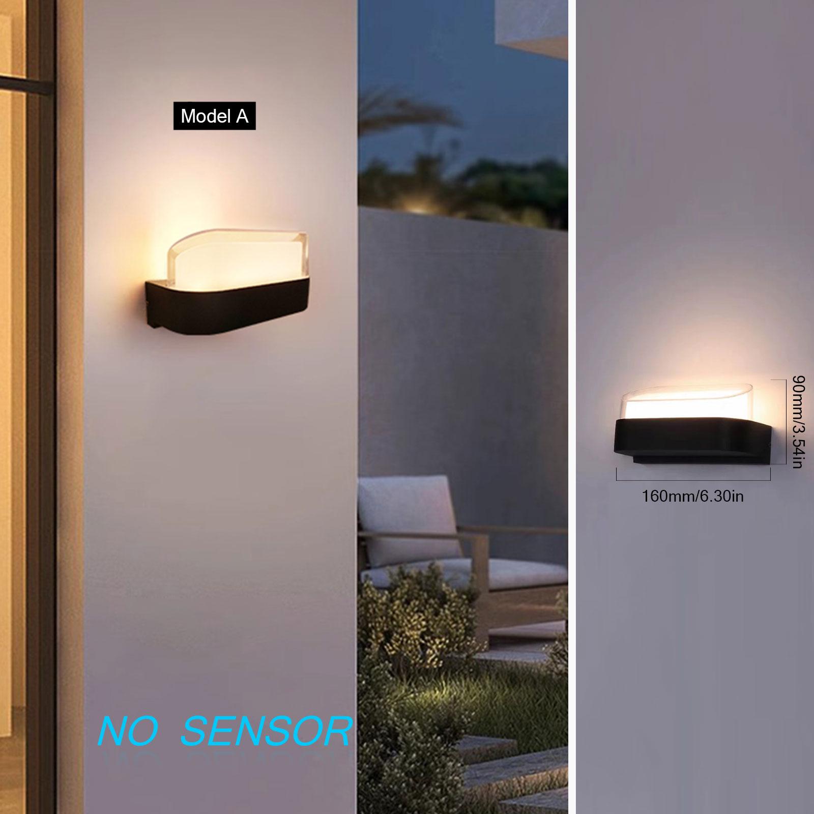 

Светодиодный настенный светильник с датчиком движения AC85-265V 6W 12W ABS холодный белый теплый белый черный цвет лампы подходит для наружного внутреннего декора Cold White