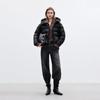 ONLY Women's 90% White Duck Down Modern Ribbed Hooded Puffer Jacket