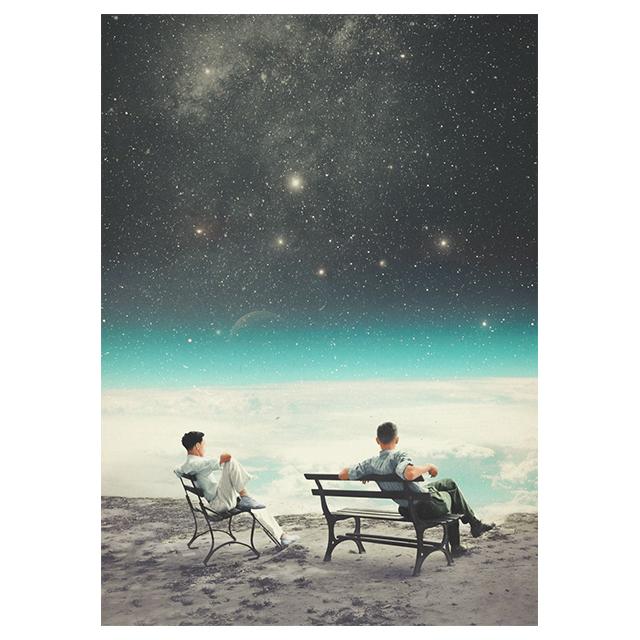 Science Fiction Space Collage Romantic City Prints Poster Canvas Painting Modern Wall Art Picture Living Room Bedroom Home Decor