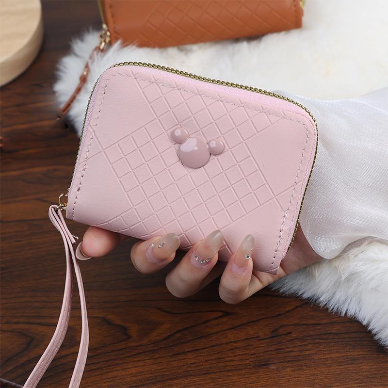 Вместительные кошельки с короткой молнией множество отделений для карточек мини-кошельки для мелочи для досуга розовый 549₽