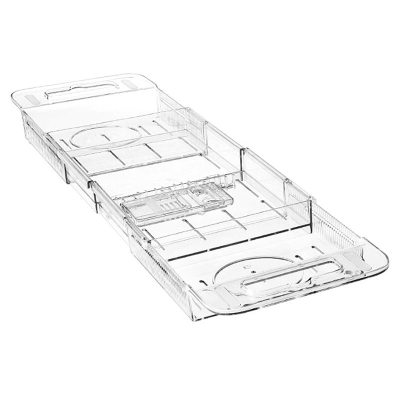 

Waterproof Antislip Expandable Bathtub Caddies With Drain Holes And Grip For Stable Support Of Tablets Wine Glasses 1