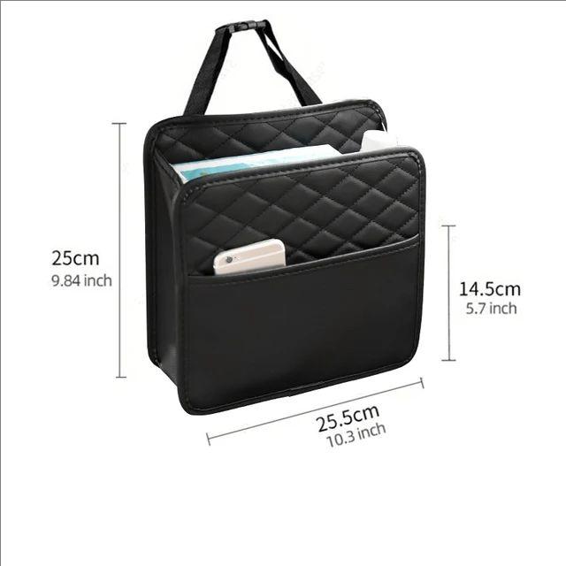 

Multifunctional Car Seat Storage Bag Leather Storage Bag Garbage Bag Hanging Storage Bag Suitable For Most Car Models чёрный