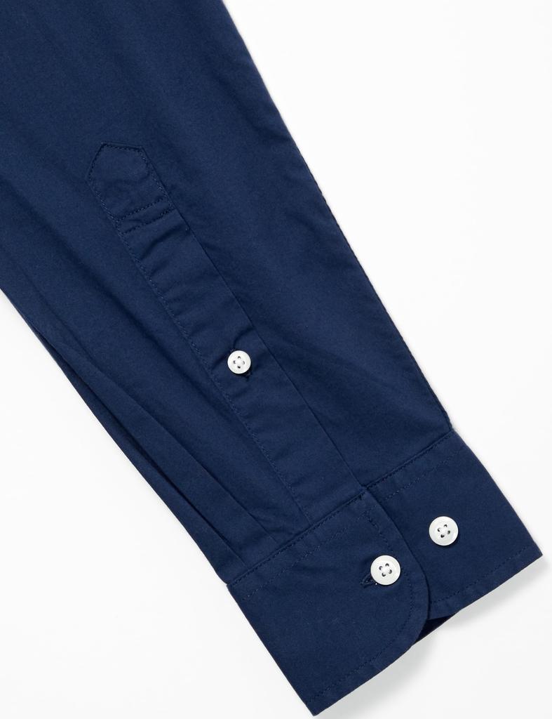 Amazon Essentials Men's Navy Long Sleeve Regular Fit Casual Poplin Shirt, Size M