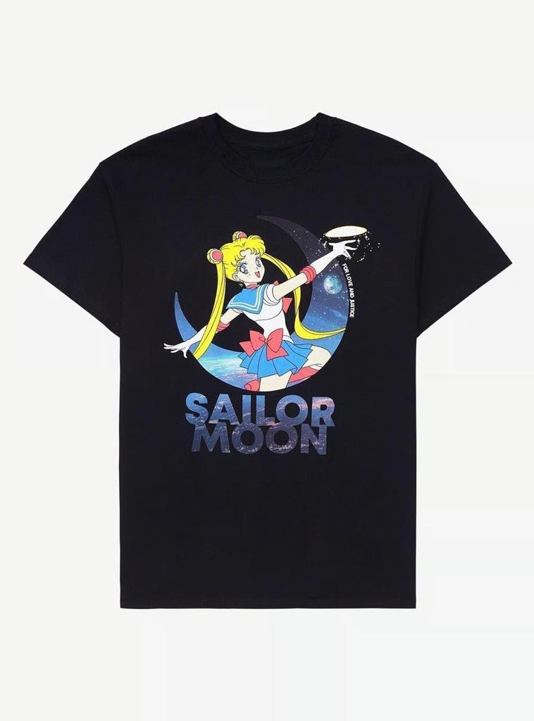 2026 Neues Mode Sailor Moon Übergroßes Atmungsaktives T-Shirt FÜR LIEBE UND GERECHTIGKEIT Baumwolle Eltern-Kind Hohe Qualität Sommer T-Shirt...
