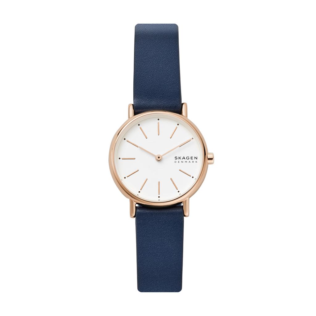 SIGNATUR LILLE Two-Hand Ocean Blue Leather Watch