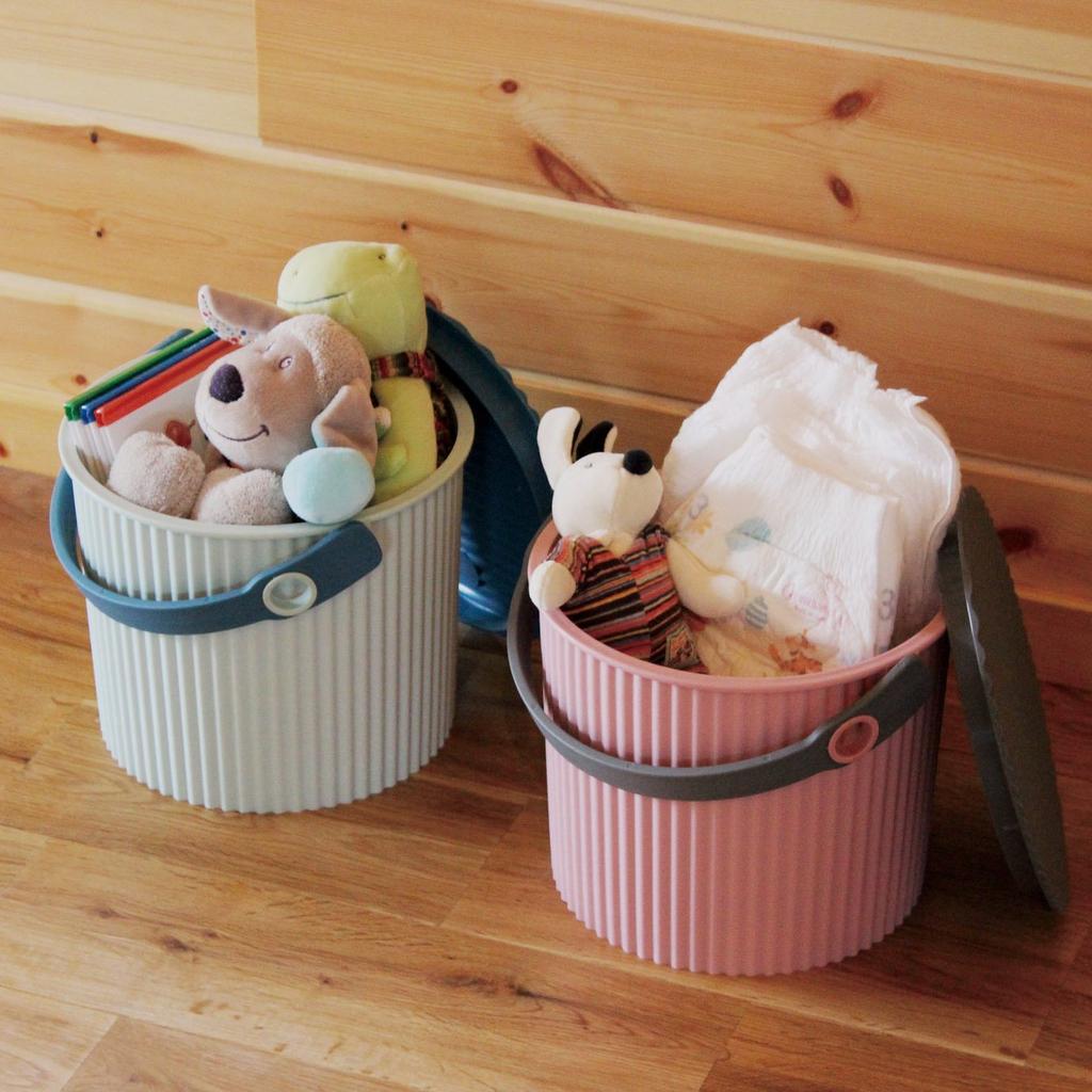 Yawata Kasei Omniouti Rose Pink Mini 4L Bucket with Lid, Scandinavian Design, 236344, Made In Japan