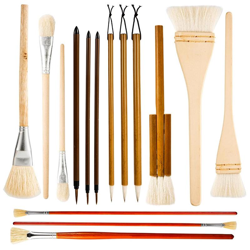 Pennello in Ceramica Qingshu Baojuan con Punta Morbida per Tracciatura Oro per Laccatura e Pittura Artigianale