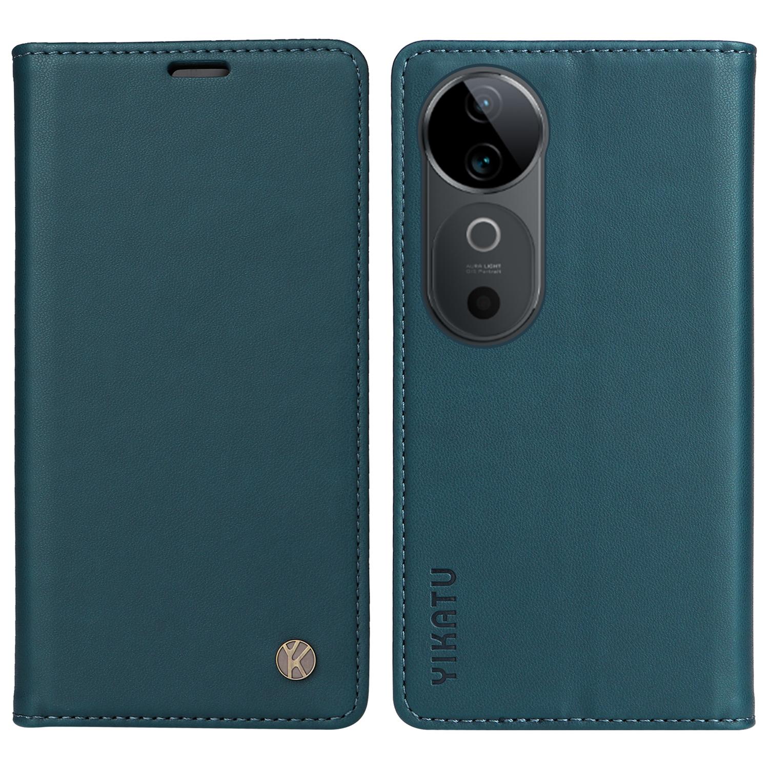 

YIKATU YK-001 For vivo S19 5G/V40 5G Case Strong Magnetic Leather Phone Cover Green