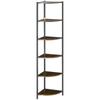 5 Tier Corner Shelf Industrial Style Metal Frame Corner Bookshelf 34 X 34 X 166 Cm Brown Black