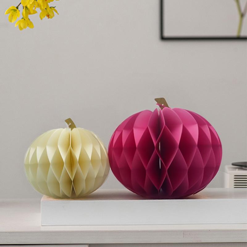 1 Stück Papierdekorationen Wabenkürbis 18cm+24cm