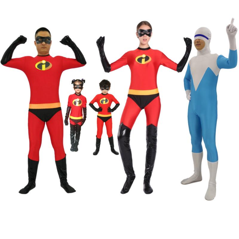 Incredibles Family Costume Set Halloween Cosplay Bodysuit for Kids and Adults