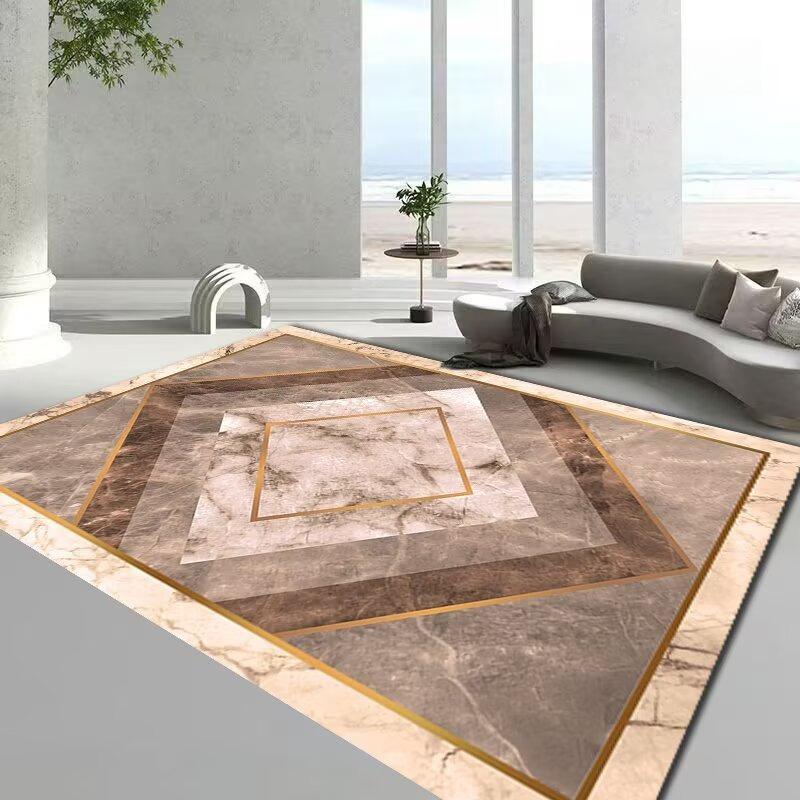 Luxuriöse Teppiche im europäischen Stil für große Flächen, Heimdekor, Rahmenmuster, Wohnzimmerteppiche, Schlafzimmer, Lounge, Couchtische, weiche Bodenmatte