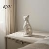 Modern Indoor Decorations Spiral Cat Sculpture Resin Ornament, Creative Twisted Statue, Artistic Decorative Ornaments Desktop Decor for Home