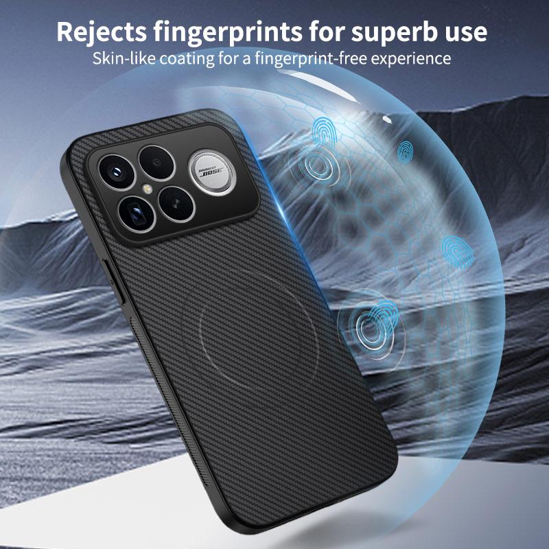 For Xiaomi Redmi K90 Pro Max 5G/Poco F8 Ultra Case Magnetic Case WANLONFENG TQ Series Carbon Fiber Texture PC TPU Phone Cover