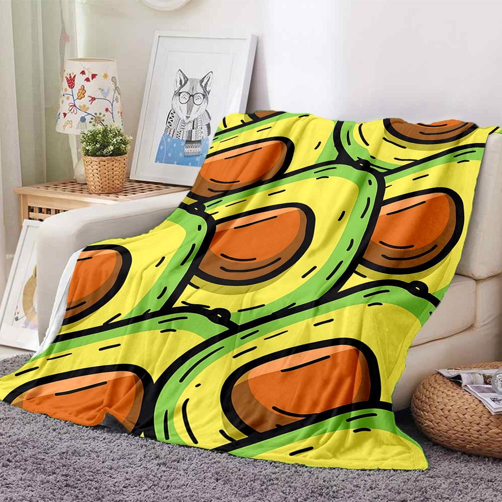 1pc Avocado Print Blanket Warm,Perfect for Camping And Travel, Making It a Great Gift for Any Season yy250904137
