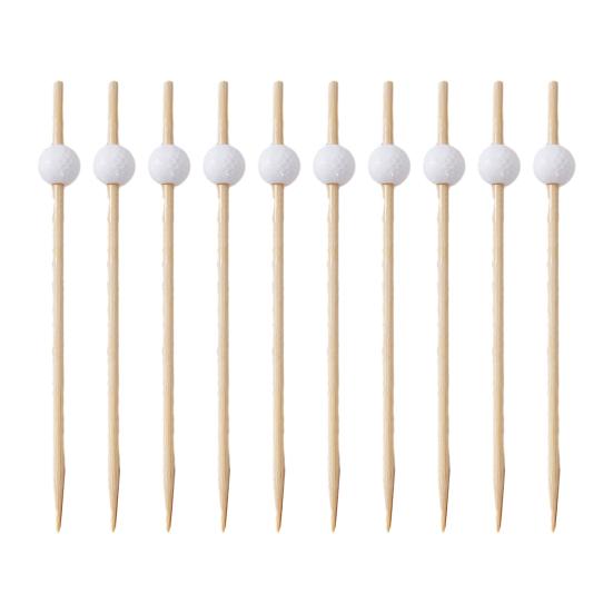 100/200Pcs Golf Club Cocktail Picks Decorative Bamboo Skewer Sticks Party Buffet Cupcake Food Fruit Drink Appetizer Sticks