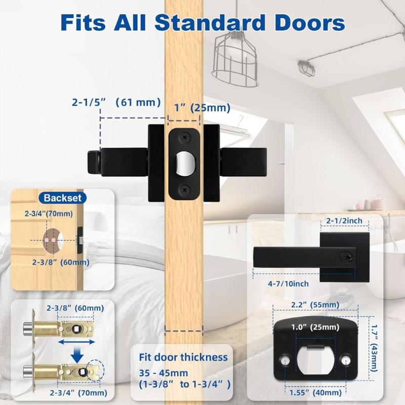 Waterproof and AntiRust Door Handle Lock Security Door Lever Handle Lock Entry Door Handle with Lock and Key Enduring