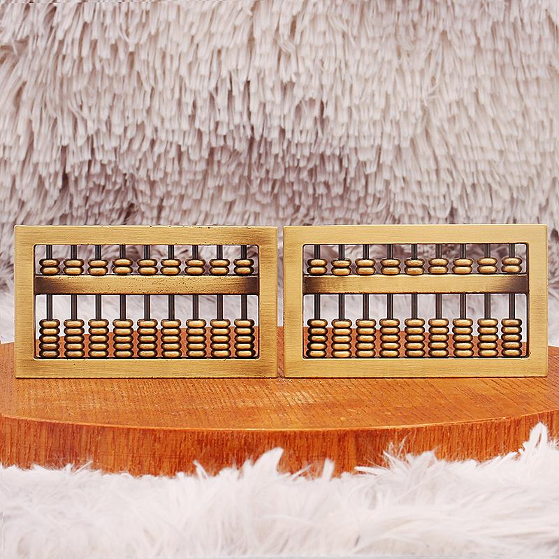 Brass Abacus Wealth-Attracting Antique with Fu Character and Coin Collection Ornaments.