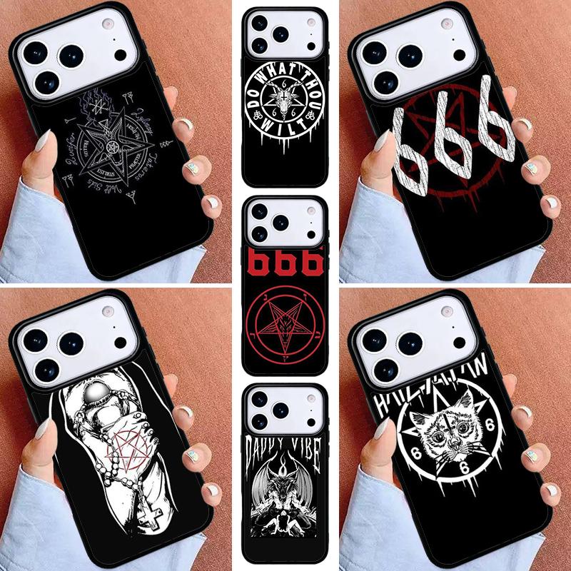 Pentagram 666 Demonic Phone Case for iPhone 17ProMax 12 13 14 15 16e 17 Pro Max Plus Air Cover
