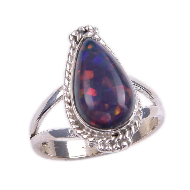 Natural Ethiopian Opal Gemstone Handmade 925 Solid Sterling Silver Ring S.6 Z6V84