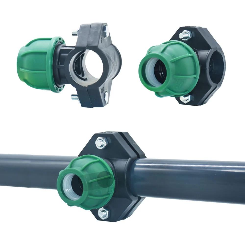 PVC/PP Saddle Clamp 20/25/32/40/50/63/75mm Garden Agricultural Irrigation Pipe PE Quick Connector 3-way Lock Nut Plastic Reducer
