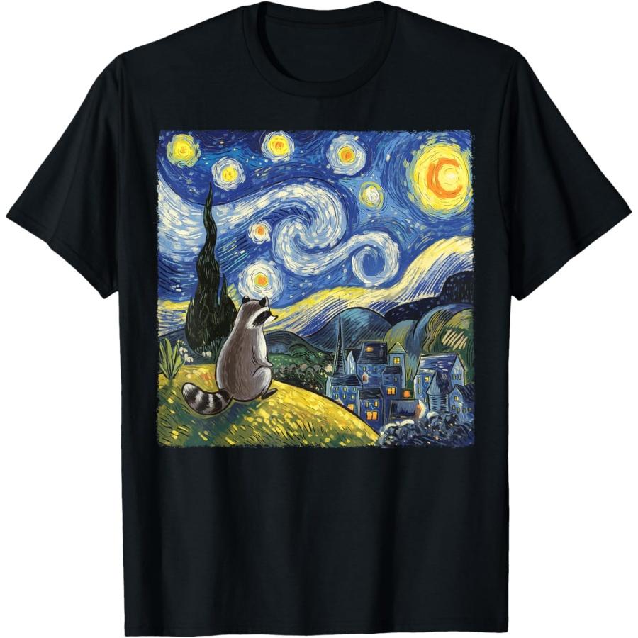 Raccoon Starry Night Van Gogh Racoon Gifts For Men Women Kid T-Shirt S
