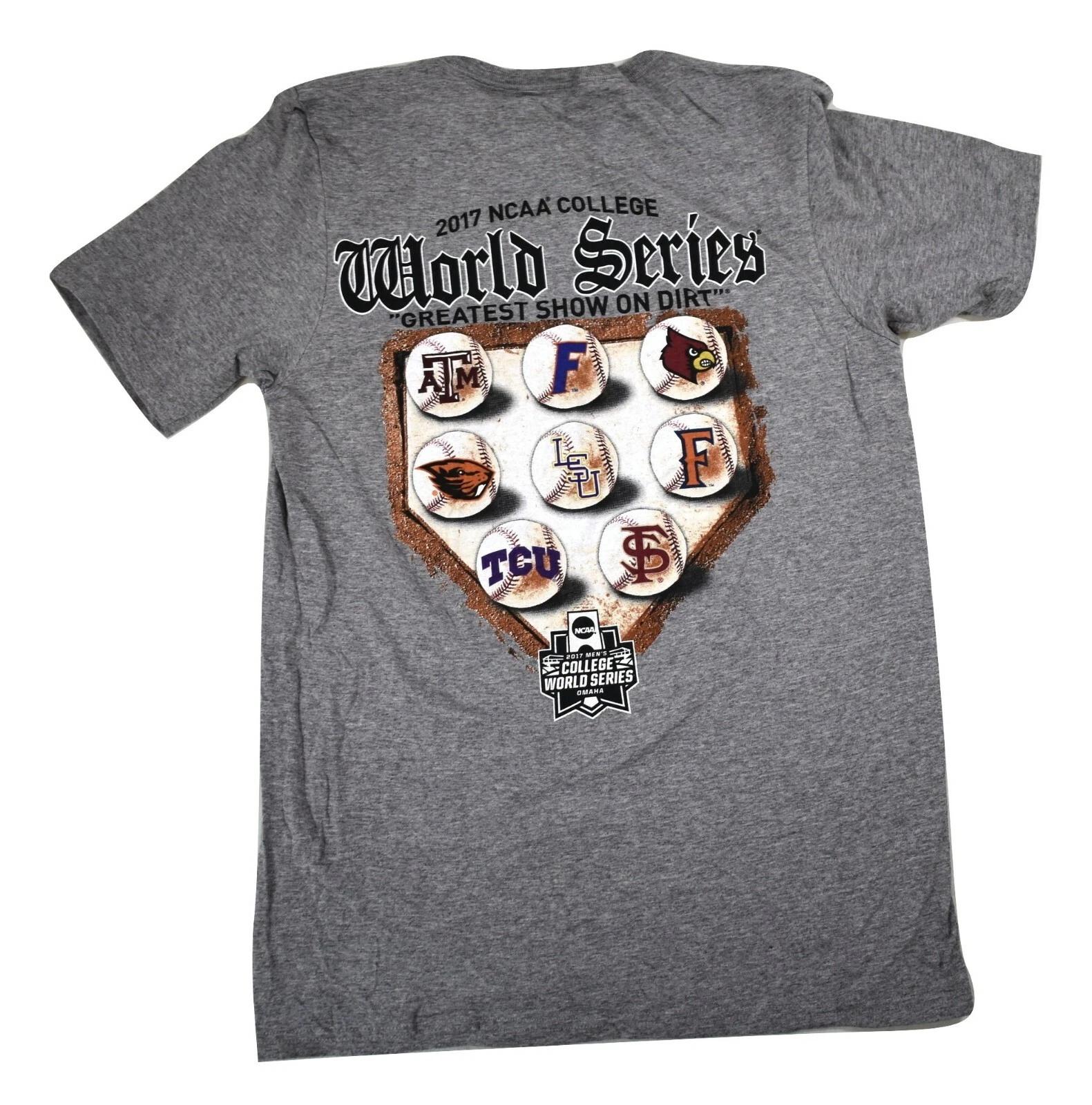 

Russell Mens College World Series 2017 Greatest Show On Dirt Shirt New S 2XL