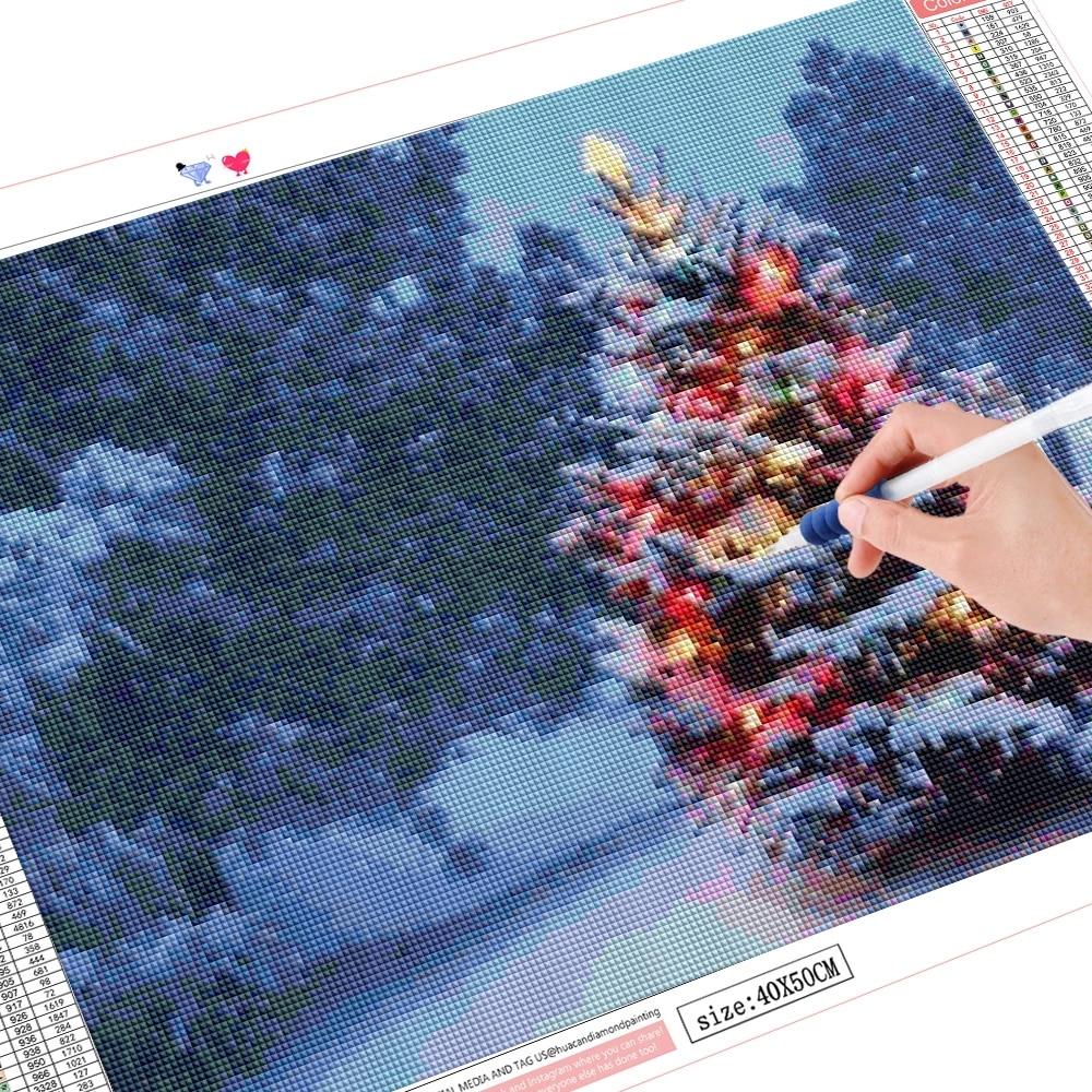 5D Diamond Painting Winter Full Square Handicraft Sale Diamond Embroidery Christmas Tree Mosaic Snow Home Decoration