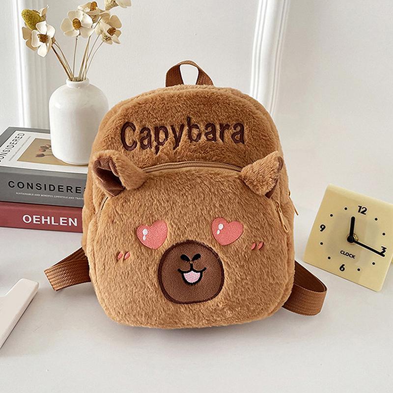Capybara Doll Plush Backpacks Portable Cartoon Animals Cute Capybara Backpack Plush Women Bag Gift For Girls Kids