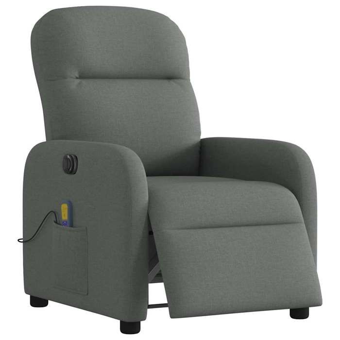 VidaXL Electric Massage Recliner Dark Grey Fabric 3302963