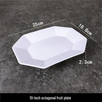 White Rectangular Ceramic Dinner Plate