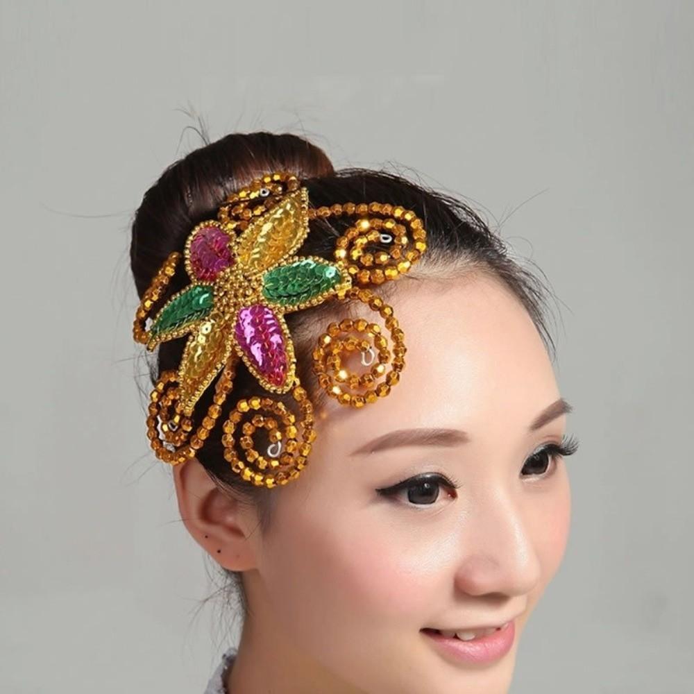 Chinese Style Performance Headpiece Crystal Flowers Stage Tiara Stage Performance Hair Accessories
