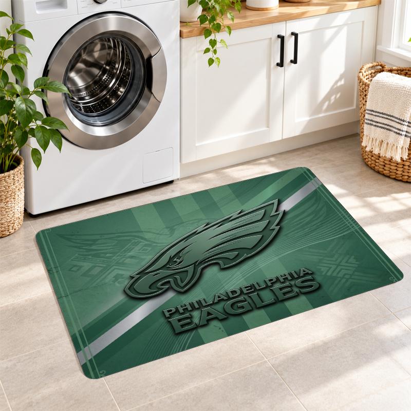 Flannel Kitchen Mat Philadelphia Eagles Soft Area Rug Non Slip Floor Carpet Home Decoration