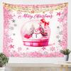 Snowman Xmas Tree TapestryMerry Christmas Wall Hanging ArtSliver Blue Glitter Snowflake Wall Blanket for Kids Boys Girls Teens