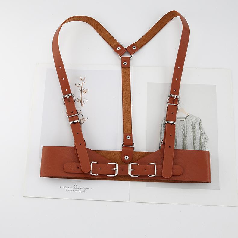 

Функциональный панк-стиль ремень-портупея женский уличный с платьем JK рубашкой подтяжки пояс-корсет декоративный тренд верблюд