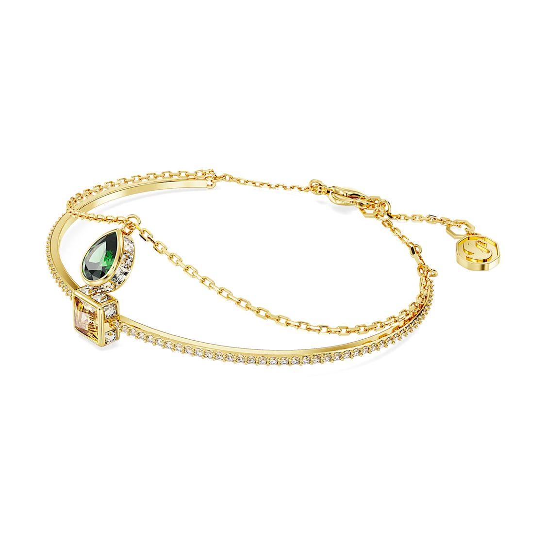 

Swarovski Chroma Stilla Letter Inlaid Water Drop Decoration Imitation Crystal Bracelet Women bracelet Gold 5662924 Box (Random Color)