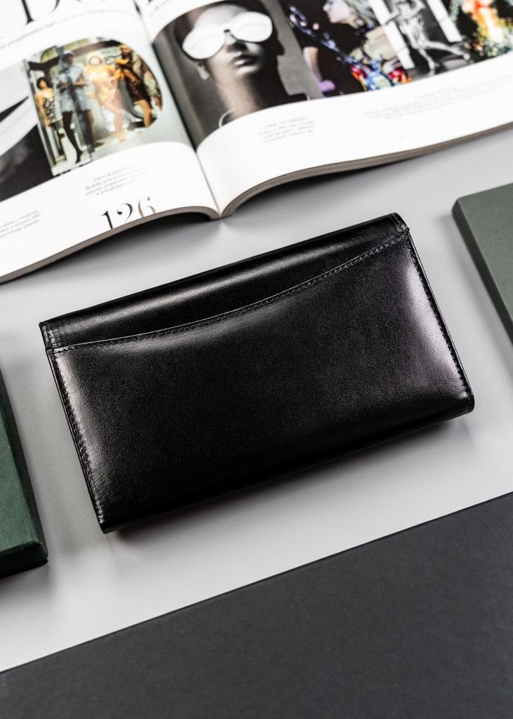 Women's leather wallet PTN D18-NGV-7605 Black