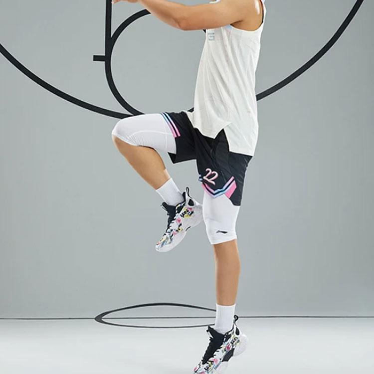 Li-Ning Gradient Striped Breathable Training Competition Casual Shorts Men Shorts Black AAPR385-2