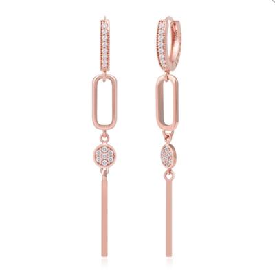 Michele 14K Gold Nadel Roségold Zirkonia One-Touch Hängeohrringe (8539459)