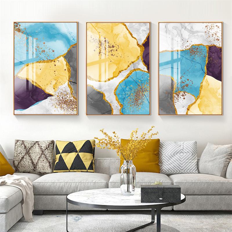 Wall Pictures Geometric Print Living Room Decor Poster Decorative Marble Abstract Canvas Painting Ink Posters And Print
