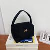 Casual solid color handbag New corduroy large-capacity pillow bag Strip fleece design single shoulder oblique span bag