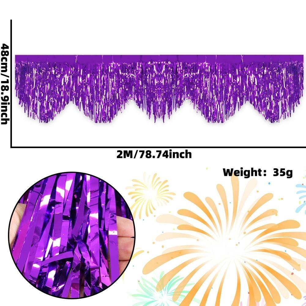6.56ft Length Metallic Fringe Garland Tinsel Streamers Banner  Stage Party Decoration