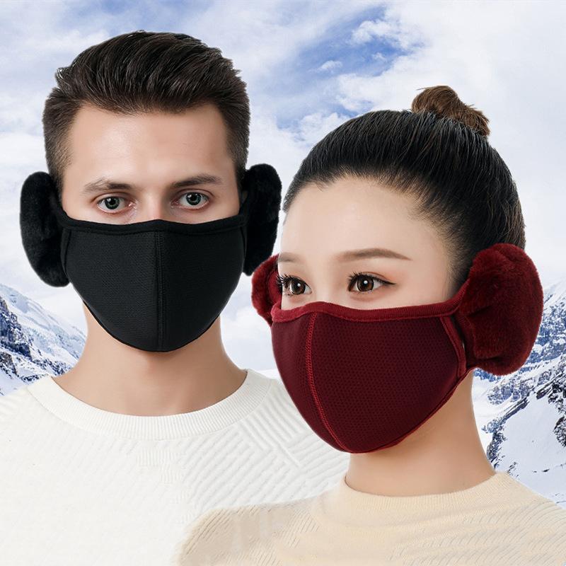 Winter Warm Face Mask with Earmuffs Windproof Motorcycle Cycling Ski Mask Women Men Hiking Riding Masks Sports Thermal Headwear