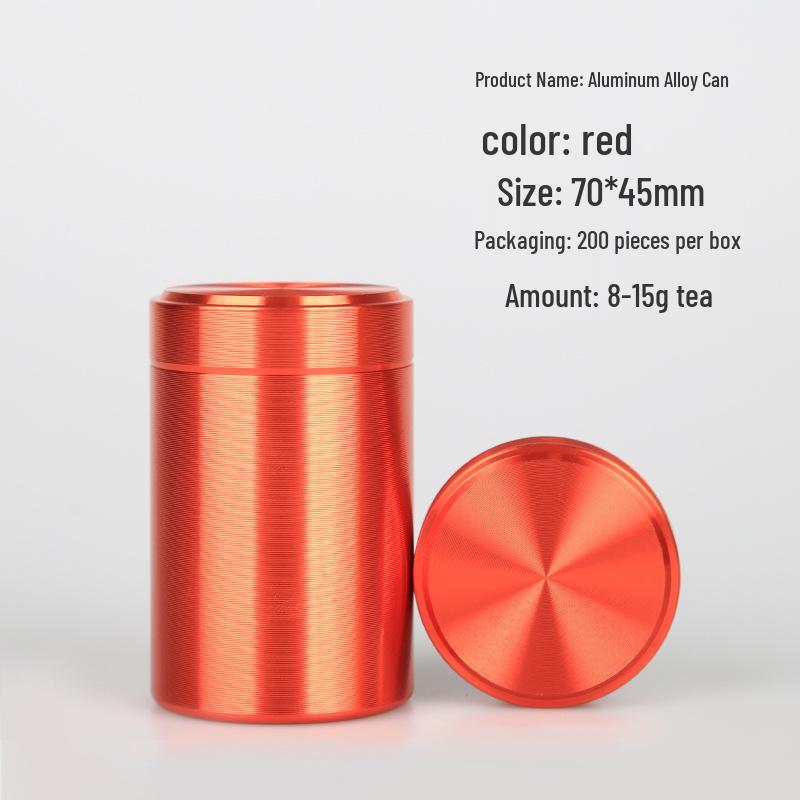 Compact Travel Tea Canister: Portable Sealed Metal Jar with Stainless Steel Screw-Top