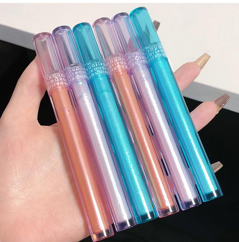 Ombre à paupières liquide fantaisie dorée, poudre Fine et brillante, perle couchée, ver à soie, ombre à paupières liquide, cosmétiques