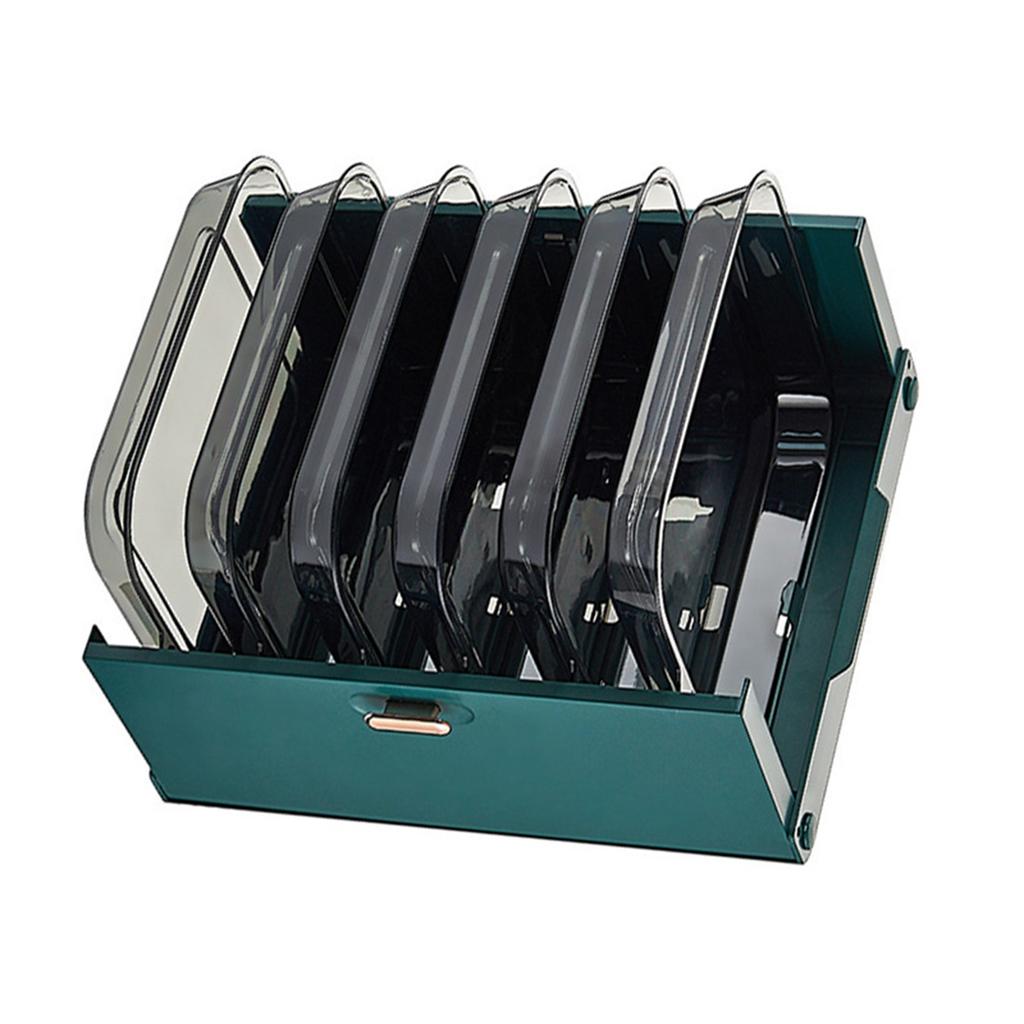 Kitchen Side Dishes Punch Free Foldable PET 6 Layers Wall Mounted Organization Rack Cooking Plates Storage Shelf Light