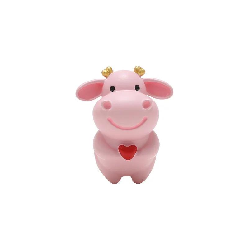 Little Bull Fridge Magnets Couple Animal Hugging Heart CartoonStereo Magnetic Sticker Cow Refrigerator Sticker Decoration
