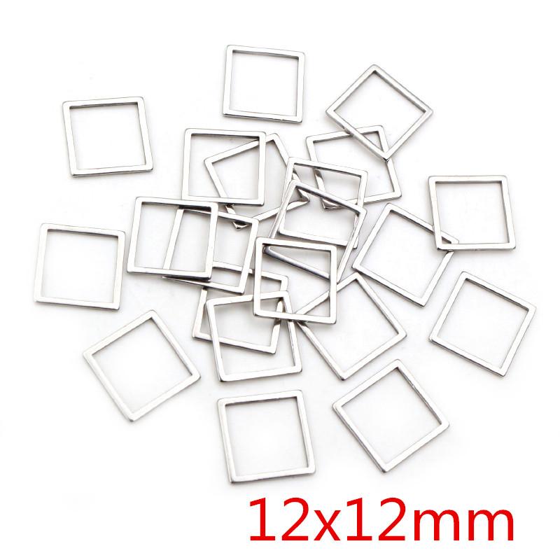 

20pcs Stainless Steel Hollow Square Frame Pendant Charms Open Pressed Resin Frame Mold Bezel DIY Jewelry Making Accessories