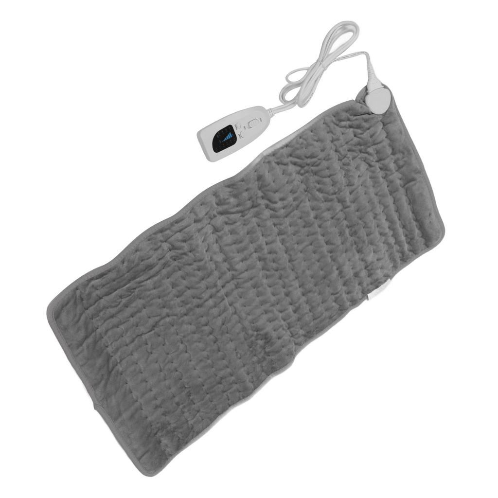 Electric Heating Pad Home Adjustable Neck Shoulder Soreness Relief Heated Pad Silver Gray 29.9 X 15.7 Inch EU Plug