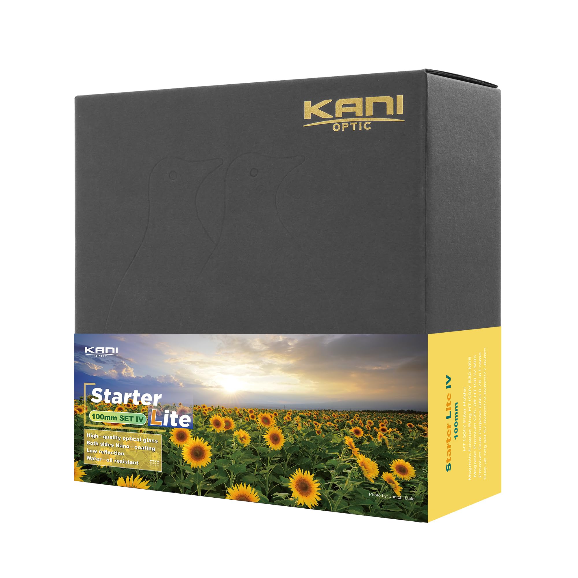 

KANI 100mm Wide HT100 IV Starter Set Lite Square Filter Set with Magnetic Adapter Ring, Fits 3 Square Filters, Fits 82mm Lens Frames, Includes Storage